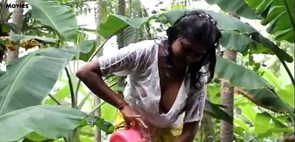  Indian hot cute servant girl showing her boobs and seducing neighbour at out door - Wowmoyback - XVI